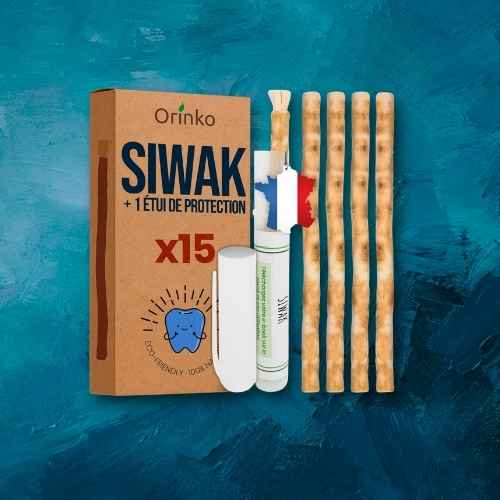 Boîte ORINKO contenant quinze bâtons de siwak