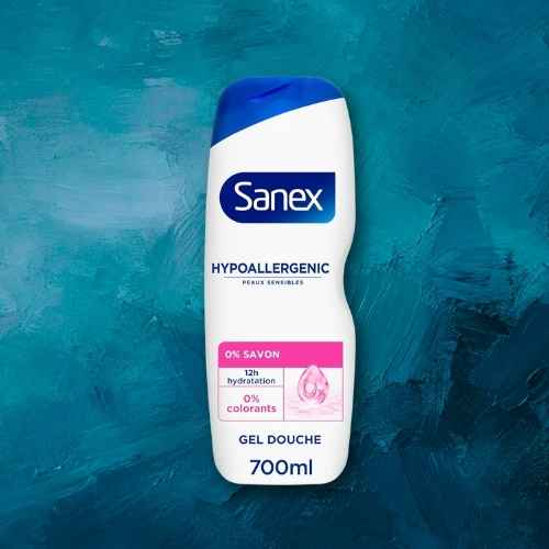 Flacon pompe Sanex Gel Douche Zero pour peaux sensibles